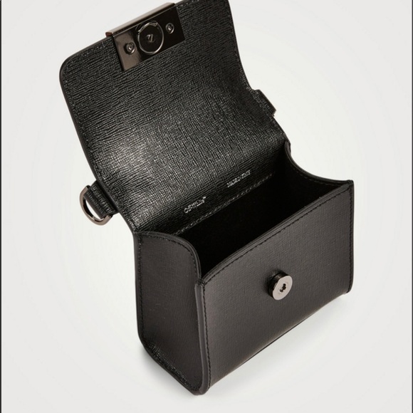 OFF-WHITE Authentic Binder 11 Black Leather Crossbody Bag - Picture 3 of 4